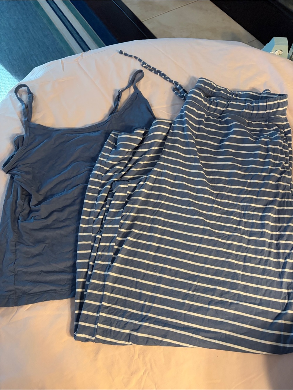 State of day 3 piece pj set  Blue and White Striped Blue